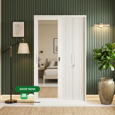 Balthazar All White   All Metal Wardrobe Cabinet