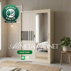 Abriana All-Metal Sliding Door Wardrobe Cabinet Abriana All-Metal Sliding Door Wardrobe Cabinet