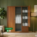 Freya All Metal Cabinet with Mirror Sliding Door in Walnut finish