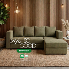 Venus Lshape sofa Suede Olive green Venus Lshape sofa Suede Olive green