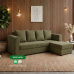 Venus Lshape sofa Suede Olive green Venus Lshape sofa Suede Olive green