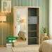 Barda All Metal Compact Cabinet with Mirror Sliding Door Light Oak finish Barda All Metal Compact Cabinet with Mirror Sliding Door Light Oak finish