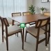 Caseo Rattan Back  Dining set for Six Walnut Color