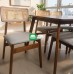 Caseo Rattan Back  Dining set for Six Walnut Color