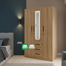 Ethan All Metal Wardrobe Cabinet with Led light Door