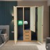 Ethan All Metal Wardrobe Cabinet with Led light Door