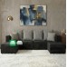 Regina Lshape Reversible Sofa in Gray Black design pillows