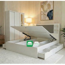 Justin Queen size bed frame with 6 Side Drawers Justin Queen size bed frame with 6 Side Drawers