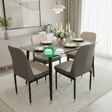 Celestia Dining set in Sinistered stone table for Four (4) Celestia Dining set in Sinistered stone table for Four (4)