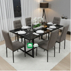 Onyx Luxe Dining Set for Six (6) Onyx Luxe Dining Set for Six (6)