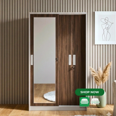 Balthazar Two Tone color All Metal Wardrobe Cabinet