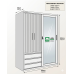 Elektra All-Metal Dual Door Wardrobe Cabinet with Mirror