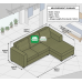 Venus Lshape sofa Suede Olive green Venus Lshape sofa Suede Olive green