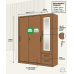 Freya All Metal Cabinet with Mirror Sliding Door in Walnut finish
