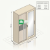 Abriana All-Metal Sliding Door Wardrobe Cabinet Abriana All-Metal Sliding Door Wardrobe Cabinet