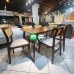 Caseo Rattan Back  Dining set for Six Walnut Color