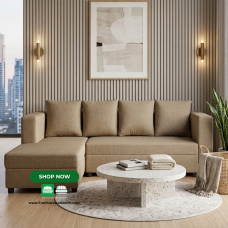 Venus Lshape sofa Linen Oatmeal Beige Venus Lshape sofa Linen Oatmeal Beige