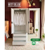 Elektra All-Metal Dual Door Wardrobe Cabinet with Mirror