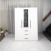 Bella Elegant Wardrobe Cabinet in White Mid Gloss