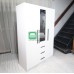 Bella Elegant Wardrobe Cabinet in White Mid Gloss