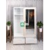 Bruce All Metal Two Door Sliding Door Cabinet Light Oak