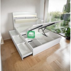 Camry Full size Bed Frame with Headlamp and Storage