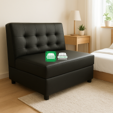 Kylie Sofa Sofa in Black Faux Leather Kylie Sofa Sofa in Black Faux Leather