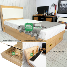 Canva Dane Single Size Bed Frame with Multiple storage