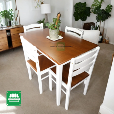 Flori Dining set for Four (4) Oak and White
