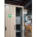Adeline All Metal Cabinet with Mirror Sliding Door in Wood Natural finish