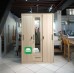 Adeline All Metal Cabinet with Mirror Sliding Door in Wood Natural finish Adeline All Metal Cabinet with Mirror Sliding Door in Wood Natural finish