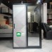 Eclipse All Metal Cabinet with Mirror Sliding Door in Black Geo door finish