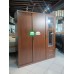 Freya All Metal Cabinet with Mirror Sliding Door in Walnut finish