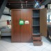 Freya All Metal Cabinet with Mirror Sliding Door in Walnut finish