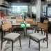 Caseo Rattan Back  Dining set for Six Walnut Color