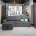 Athens L-Shape Sleeper Sofa Bed with hidden storage