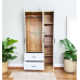 Adam Compact Wardrobe with Drawers Two tone color