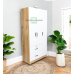 Adam Compact Wardrobe with Drawers Two tone color
