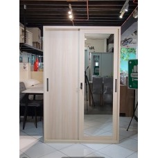 Barda  All Metal Compact Cabinet with Mirror Sliding Door Light Oak finish
