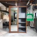 Barda All Metal Compact Cabinet with Mirror Sliding Door Walnut finish