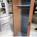 Barda All Metal Compact Cabinet with Mirror Sliding Door Walnut finish