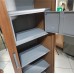 Barda All Metal Compact Cabinet with Mirror Sliding Door Walnut finish