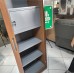 Barda All Metal Compact Cabinet with Mirror Sliding Door Walnut finish