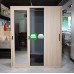 Vecna Three Door  All Metal Cabinet with Mirror Sliding Door