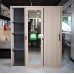 Vecna Three Door  All Metal Cabinet with Mirror Sliding Door