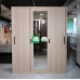 Vecna Three Door  All Metal Cabinet with Mirror Sliding Door