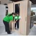 Vecna Three Door  All Metal Cabinet with Mirror Sliding Door