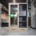 Calix All Metal Cabinet with Mirror Sliding Door and Drawers Light Oak finish