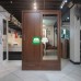 Calix  All Metal Cabinet with Mirror Sliding Door and Drawers  Walnut finish