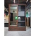 Calix  All Metal Cabinet with Mirror Sliding Door and Drawers  Walnut finish
